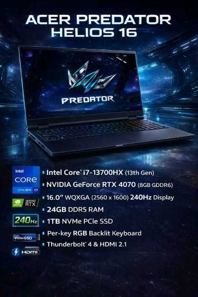 Laptop Acer Predator Helios 16 1THDD 24GBRAM