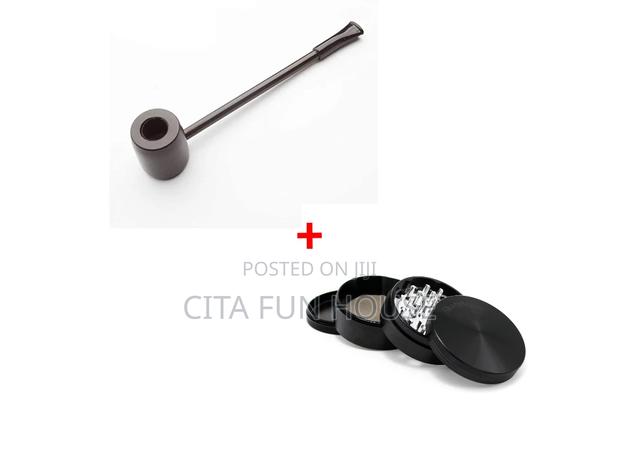Ebony Smoke Pipe And Metal Grinder / Crusher · Photo 2