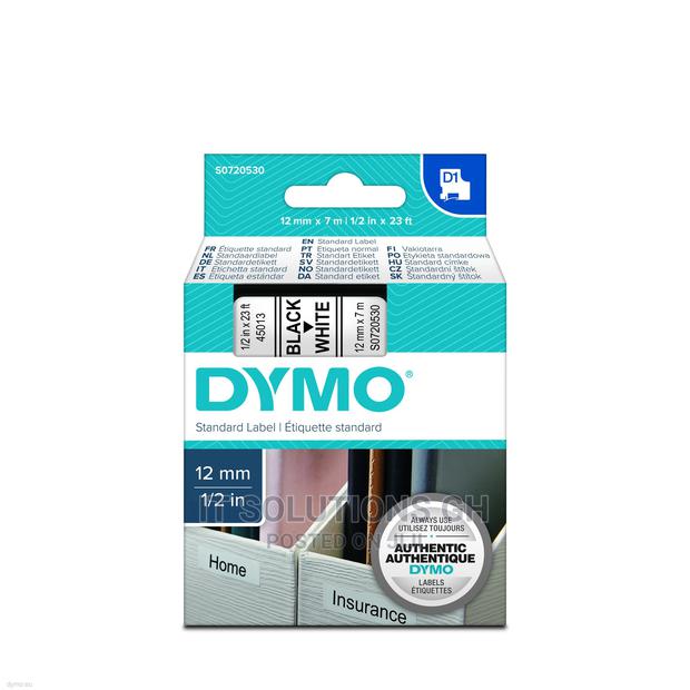 Dymo D1 Standard Labelling Tape 12mm X 7m -Black on White · Photo 2