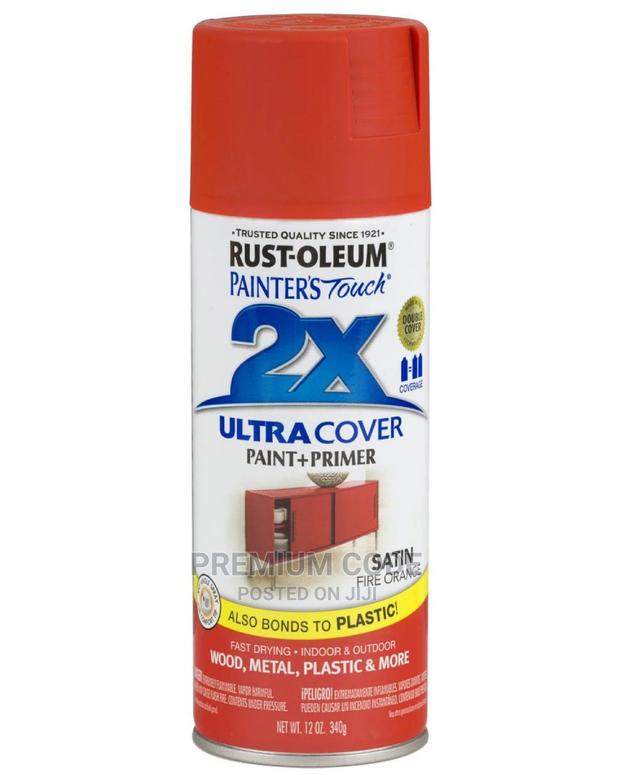 Spray Paint, Satin Fire Orange, 2X Ultra Cover, Rustoleum · Photo 4