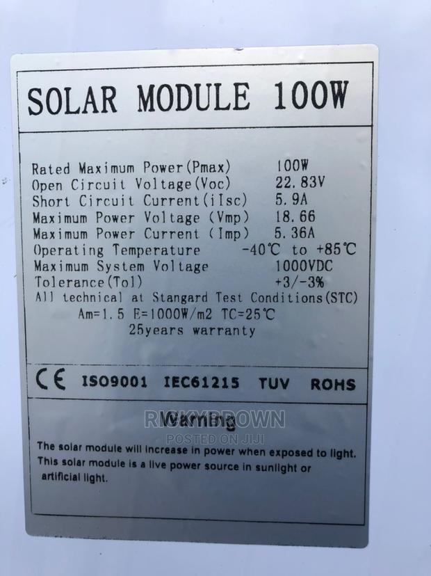 100watts MONO Solar Panel · Photo 3