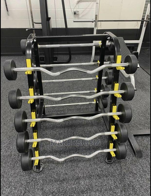 Ez Fixed Weight and Straight Bars Set With Rack 10kg- · Photo 4