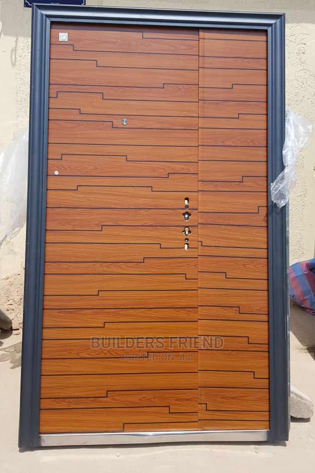 One and Half Smooth Steel Metallic Door With Frame+Locks Set