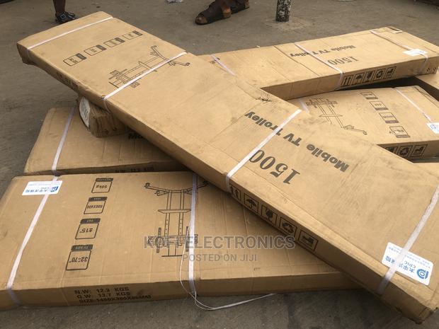 Adjustable Tray Mobile TV Cart Rolling TV Floor Stand · Photo 3
