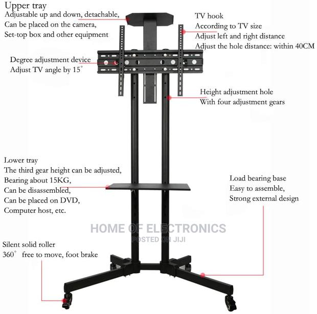 Mobile TV Cart Floor Stand 32-70 Trolley TV Stand · Photo 2