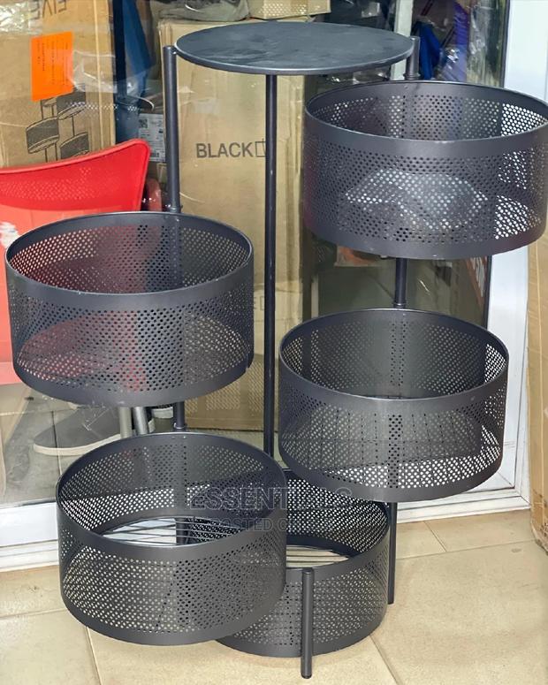 Rotating Storage Shelf Round Baskets Rack 5 Tier Metal · Photo 4