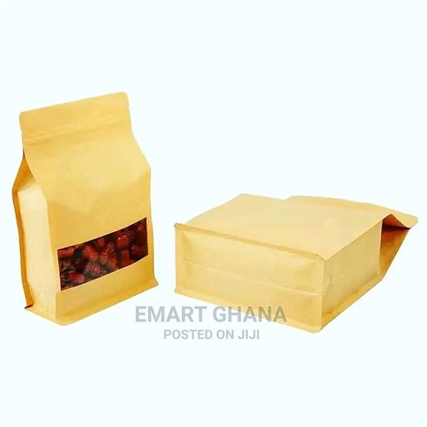 Kraft Paper Stand Up Bags Zip Lock Bag With Matte Window