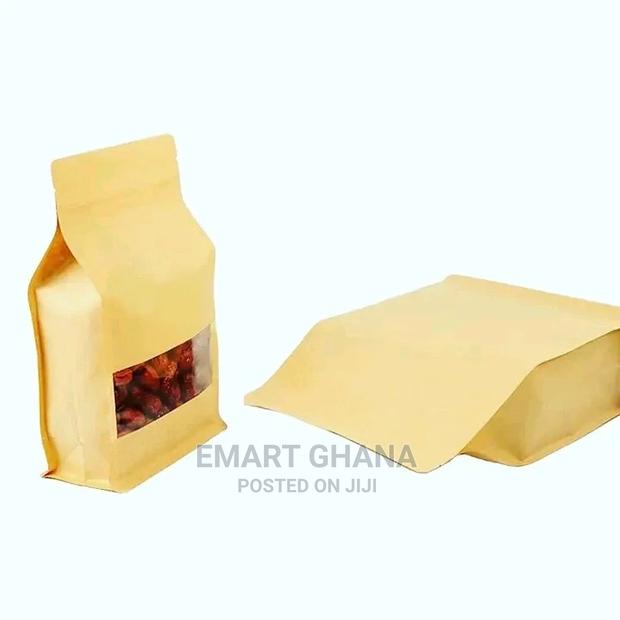 Kraft Paper Stand Up Bags Zip Lock Bag With Matte Window