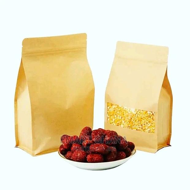 Kraft Paper Stand Up Bags Zip Lock Bag With Matte Window