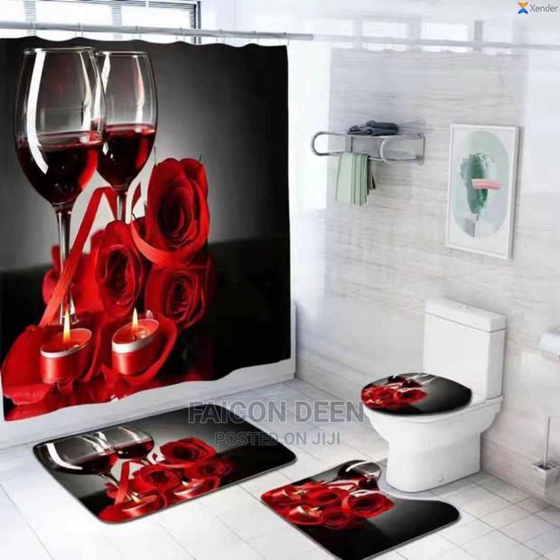 Shower Curtains + Toilet Set Mat (4 in 1)Also in Diff Color · Photo 1