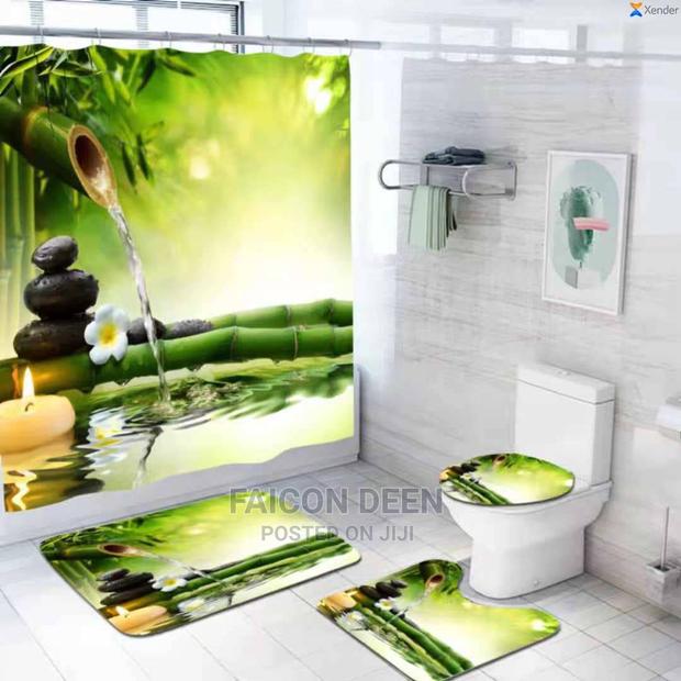 Premium Quality Shower Curtains + Toilet Mat(In Diff Colors · Photo 1