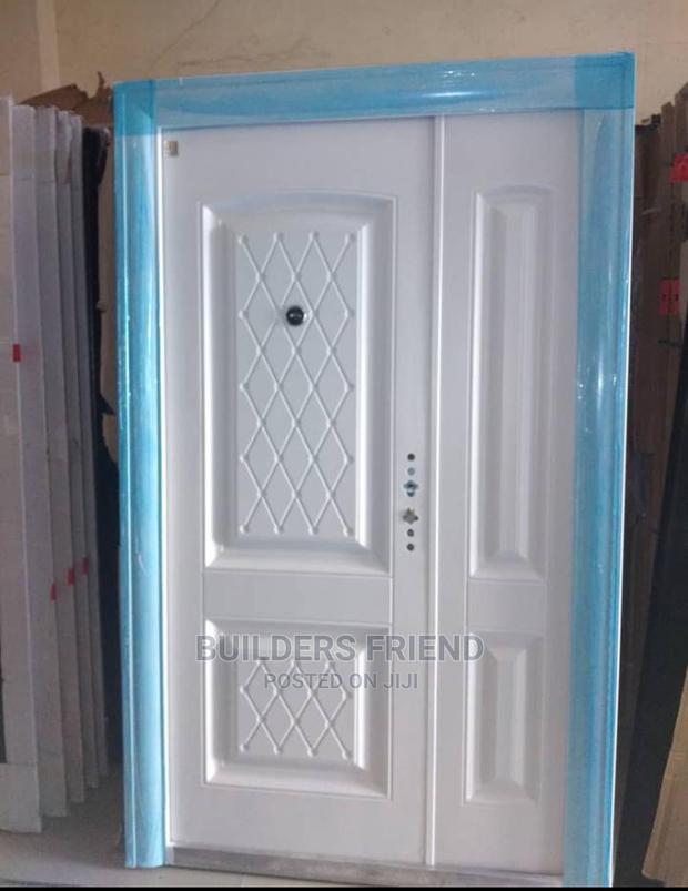 New All White Standard Metallic One Half Security Door Set