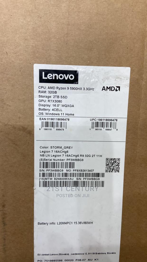 New Laptop Lenovo Legion 7 32GB AMD Ryzen SSD 2T · Photo 4
