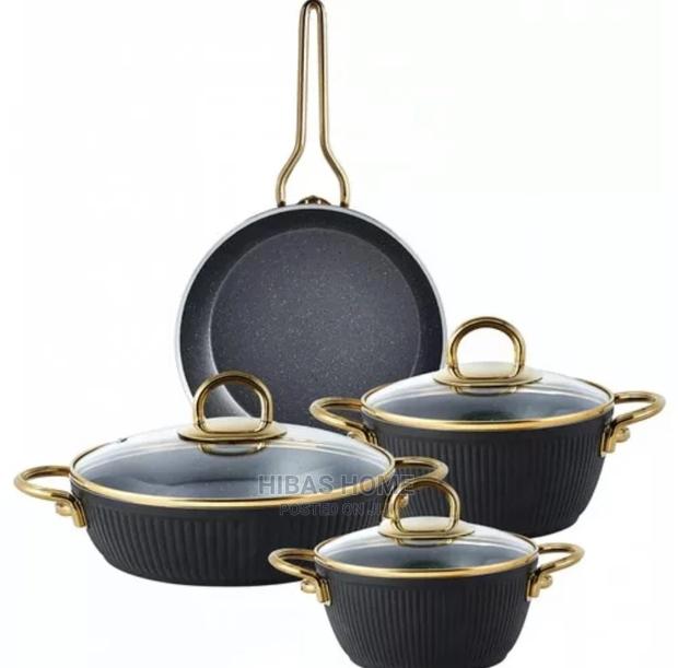 Granite Line 7 Piece Cookware Set Black-Gold 30L 28L 26L 24L photo 3