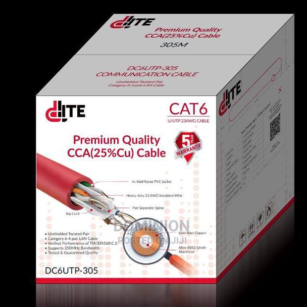 Dlite Cat6(D-Link) Premium Quality Cca(25%Cu) Cable 305m Dc6 · Photo 2
