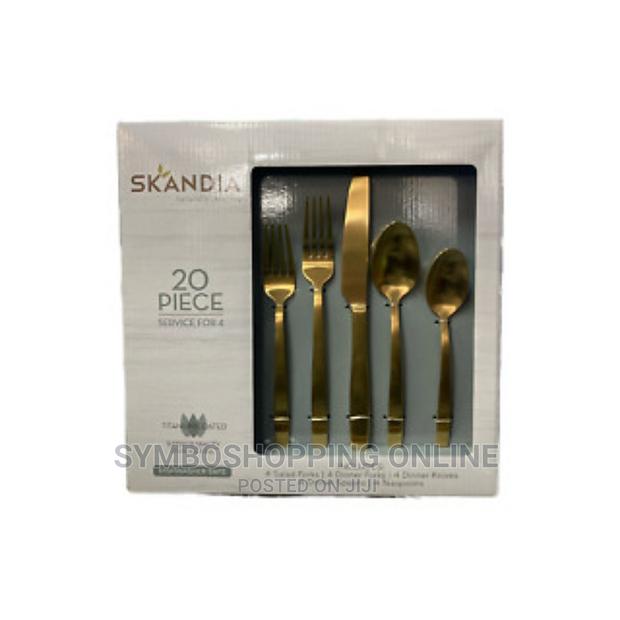 20 Pc Skandia Flatware Satin Gold Service for 4 photo 2