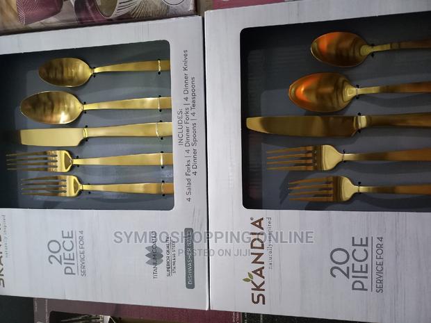 20 Pc Skandia Flatware Satin Gold Service for 4 photo 4