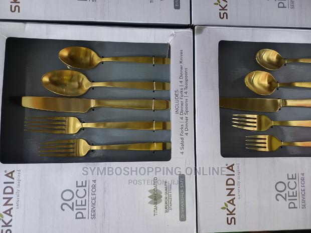 20 Pc Skandia Flatware Satin Gold Service for 4 photo 5