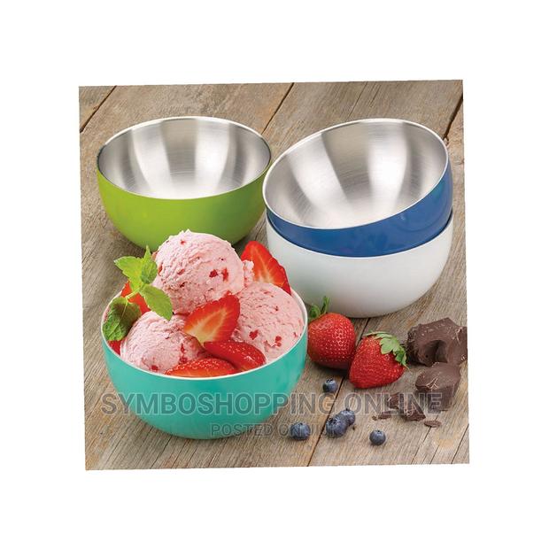 Stainless-Steel Double-Wall Bowl Set, 4 Pack Assorted Colors photo 4