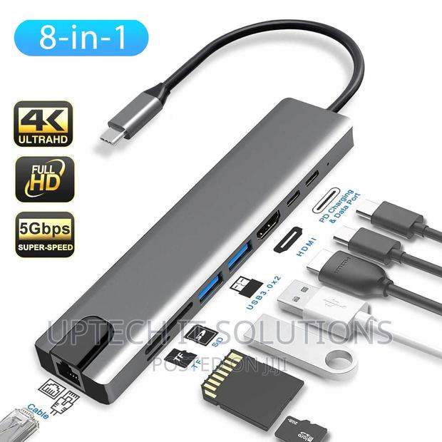 8 in 1 Type C Adapter Compatible for USB C Devices · Photo 2
