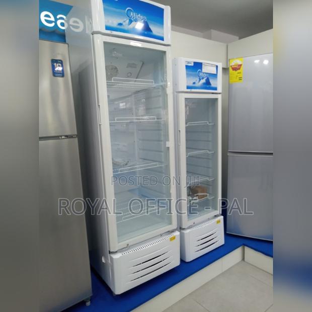 White 400 Midea Glass Display Fridge Standing · Photo 1