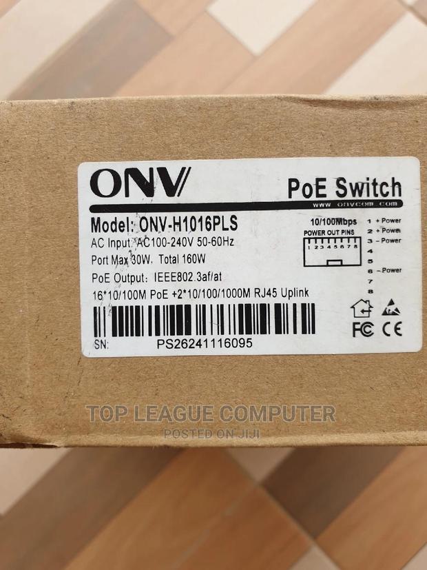 Brand New Onv-H1016pl Gigabit Uplink Poe Switch 16 Port photo 2