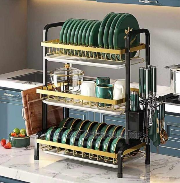 3-Tier Dish Rack - Gold · Photo 2