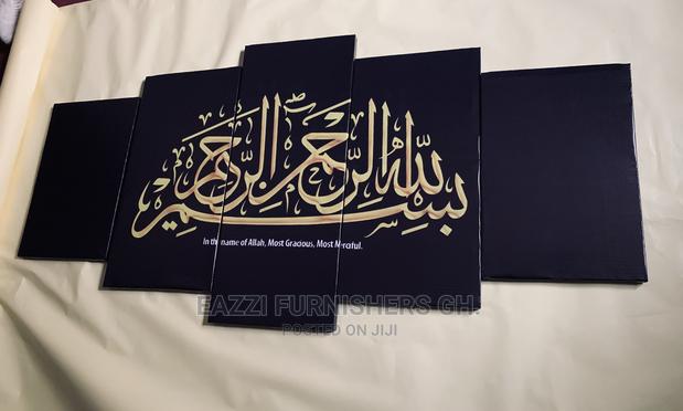 5 Panels 3d Islamic Wall Arts Canvas Frames
