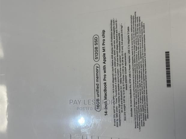 New Laptop Apple MacBook Pro 2021 M1 16GB Apple M1 Pro SSD 512GB · Photo 4