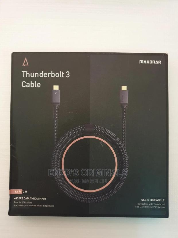Thunderbolt Bolt 3 Pro Cable 40gbps 60hz 100watt Pd 2 Meters · Photo 3