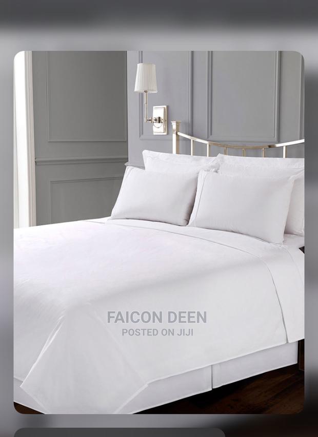 High Quality Pure White Bedsheets (Available in Diff Colors · Photo 2