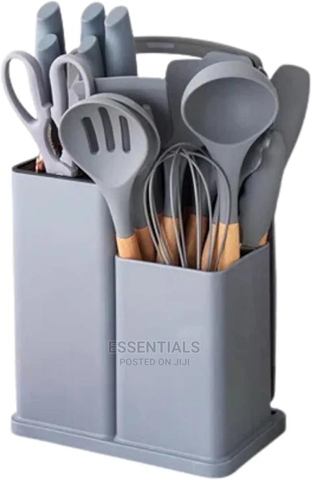 19pc Kitchen Cooking Utensils Knife Set With Block Holder · Photo 2