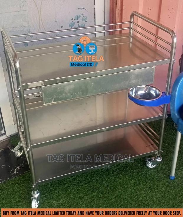 Medicine Trolley (3 Steps Stainless With Drawers) · Photo 2