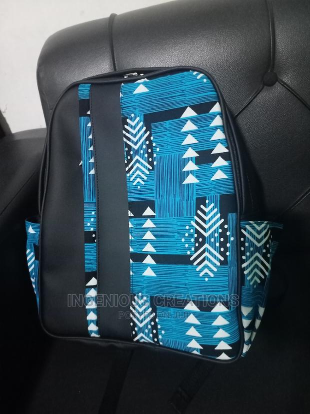 Quality African Print/Leather Backpack · Photo 3