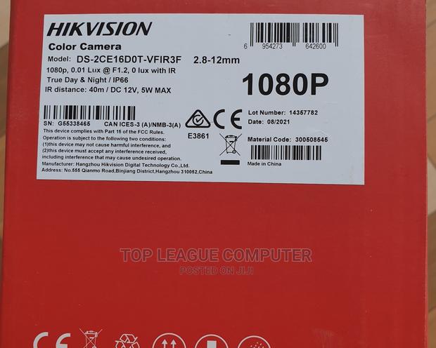 Hikvision 2mp Ds-2ce16d0t-Vfir3f Vari-Focal Lens photo 2