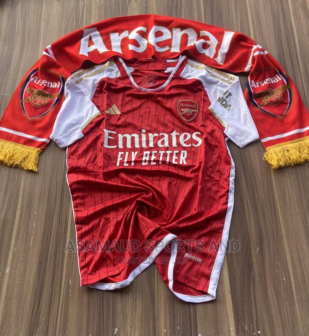 Original Arsenal Jersey And Muffler At Cool Price