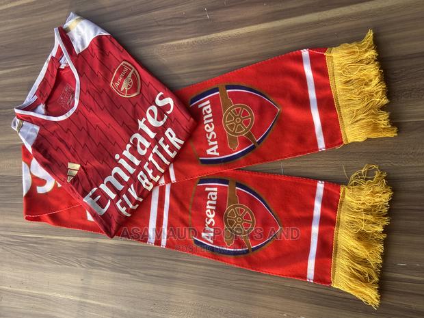 Original Arsenal Jersey And Muffler At Cool Price