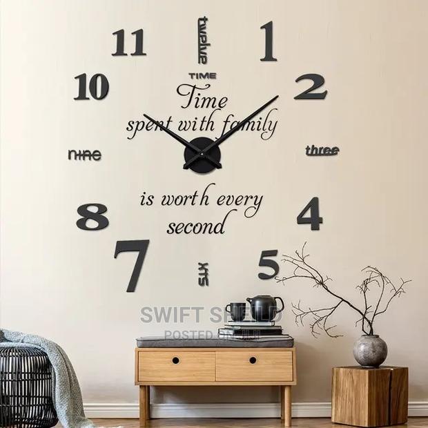 3d Wall Clock 120 Cm. (Time Spent With Family Design) · Photo 3