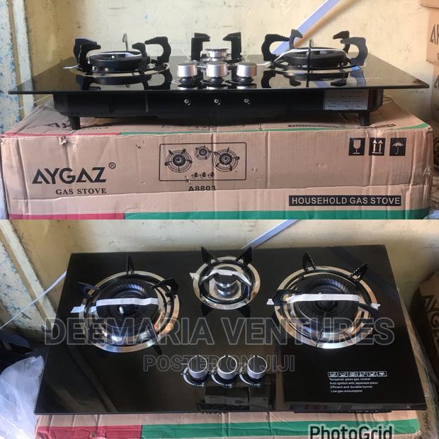 AYGAZ Built in 3 Burner Auto Ignition Glass Top Gas Hob