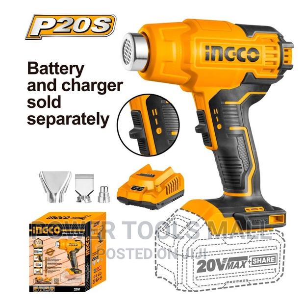 Ingco 20V Li-Ion Heat Gun 300/550°c Nozzles Hgli2002 · Photo 2