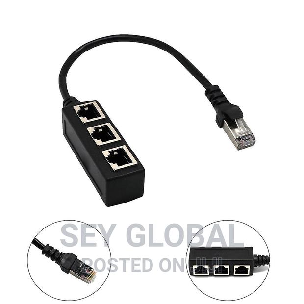 RJ45 1 to 3 Ports Splitter Socket Ethernet Network LAN Cable · Photo 2