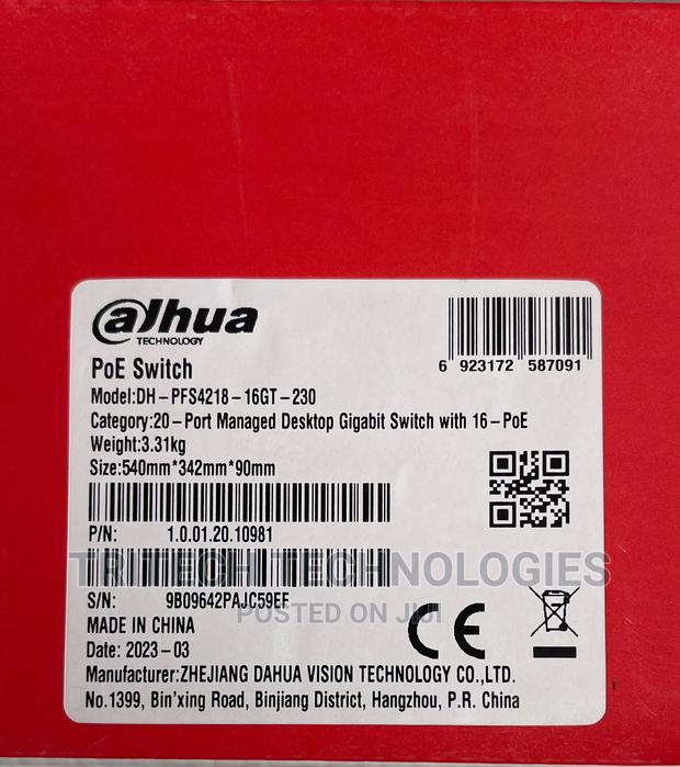 DAHUA PFS4218-16GT 18-port Managed Gigabit Switch Port Poe · Photo 2