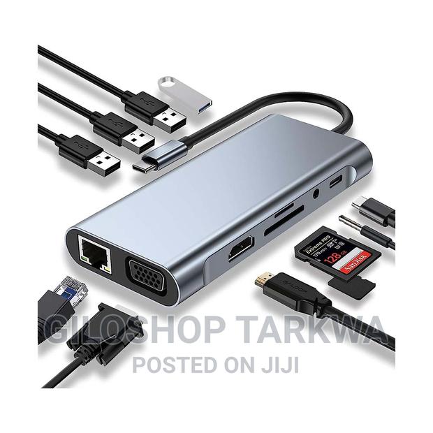 Usb C Hub, Type C Adapter 11-in-1 Dock to Hdmi