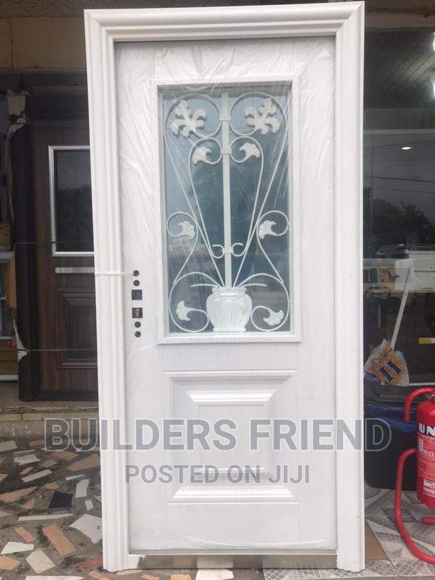 All White Italian Steel Security Door+Buglarproof Glass Set · Photo 2
