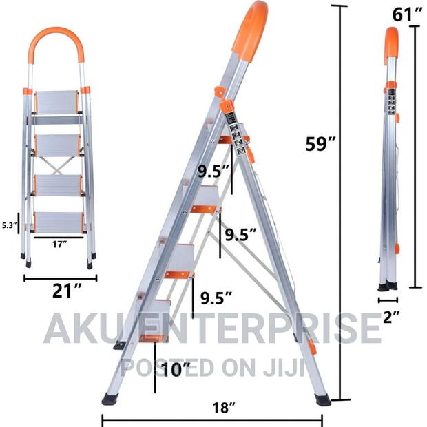 Living Room Staircase Ladders 4 Steps Aluminum Alloy Ladder · Photo 4