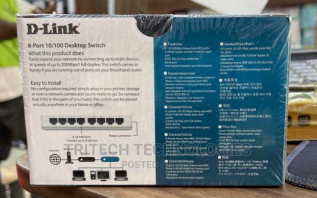 D-Link Des-1008a 8port Ethernet Switch Desktop (Plastic) · Photo 4