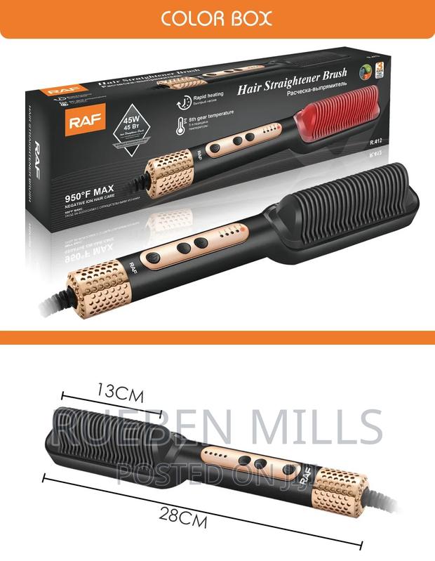 950 Degrees RAF Ring Hot Comb Hair Straightener Brush · Photo 2