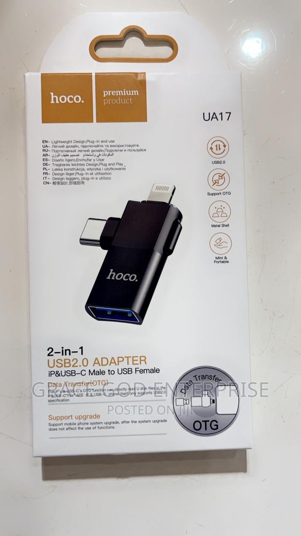 Hoco UA17 Lighting / Type C Male to USB Female OTG Adapter · Photo 4