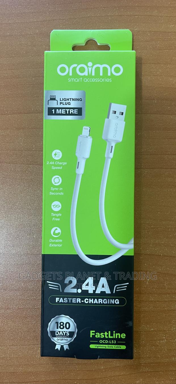 Oraimo Usb to Lightning Fastline Faster Charging Cable - 1m / 2.4a · Photo 4