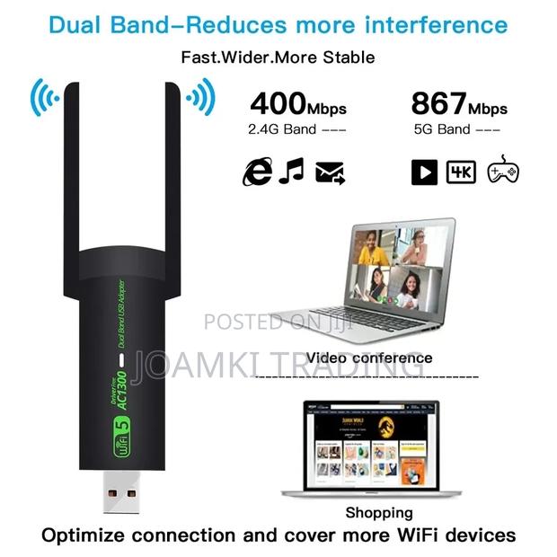 1300mps Wifi Adapter, 2.4g 5g Dual Band Wifi Network Adapter photo 7